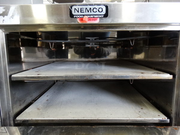 NICE! Nemco Stainless Steel Commercial Countertop Electric Powered Pizza Oven w/ 2 Stones. 25x25x22 - Image 5 of 7