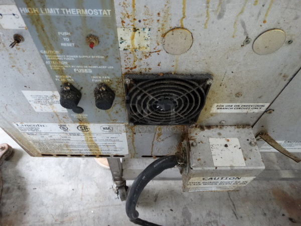 BEAUTIFUL! Lincoln Impinger Model 1132-000-A Stainless Steel Commercial Electric Powered Conveyor Pizza Oven on Commercial Casters. 208 Volts, 3 Phase. 61x37x43 - Image 8 of 9