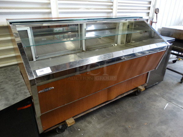 NICE! Federal Stainless Steel Commercial Floor Style Open Grab N Go Merchandiser on Dolly. 72x34.5x43. Cannot Test - Unit Was Previously Hardwired