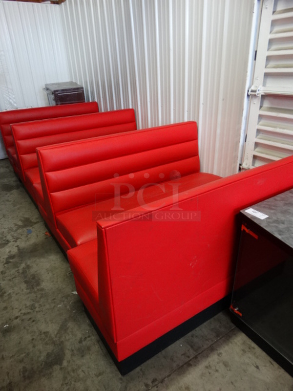 4 Red Booths; 2 Single Sided and 2 Double Sided. 60x26x36, 60x48x36. 4 Times Your Bid!