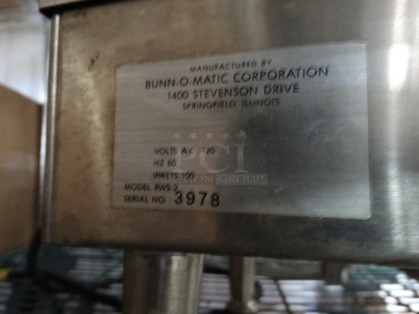 Bunn Stainless Steel Commercial Server on Bunn Model RWS-2 Stainless Steel Commercial Server Stand. 10x15x15 - Image 4 of 5