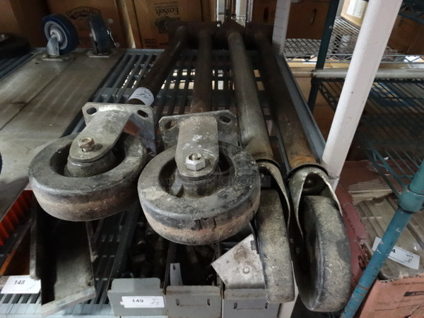 4 Metal Legs w/ Commercial Casters. 33". 4 Times Your Bid! - Image 1 of 4