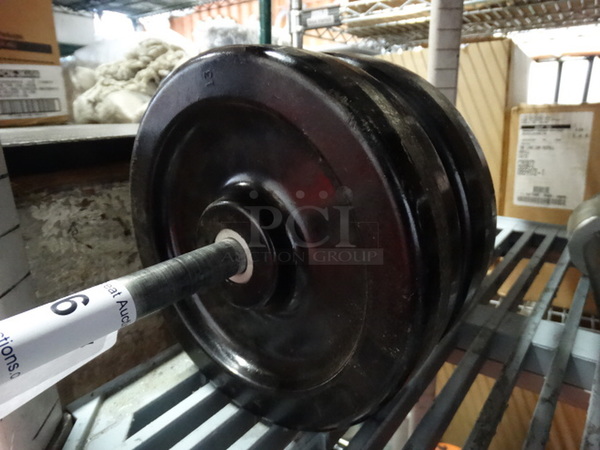 Metal Rod w/ 2 Black Round Units. 8x8x20 - Image 2 of 3