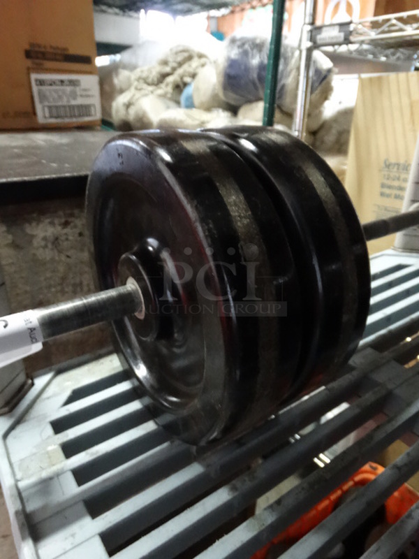 Metal Rod w/ 2 Black Round Units. 8x8x20 - Image 3 of 3