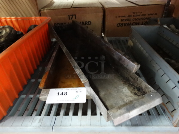 ALL ONE MONEY! Lot of 2 Metal Grease Traps! 26x6.5x2.5, 10x17x2