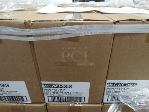 7 Boxes of Starbucks Green 5-3/4" Individually Wrapped Straws. 7 Times Your Bid! - Image 1 of 3