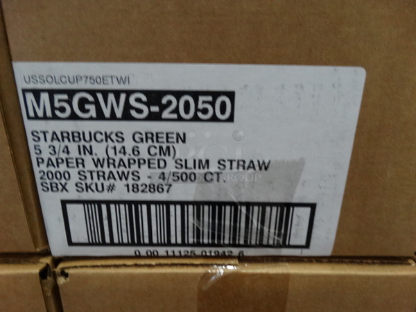 7 Boxes of Starbucks Green 5-3/4" Individually Wrapped Straws. 7 Times Your Bid! - Image 2 of 3