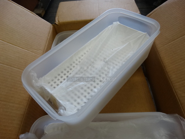 12 BRAND NEW IN BOX! Poly Clear Bins w/ Insert. 15x7x4.5. 12 Times Your Bid! - Image 2 of 4