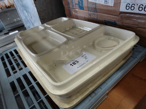 2 Tan Poly 5 Compartment Tray. 19x13x2. 2 Times Your Bid! - Image 2 of 3