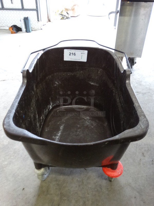 Brown Poly Mop Bucket on Commercial Casters. 14.5x19x16 - Image 1 of 4