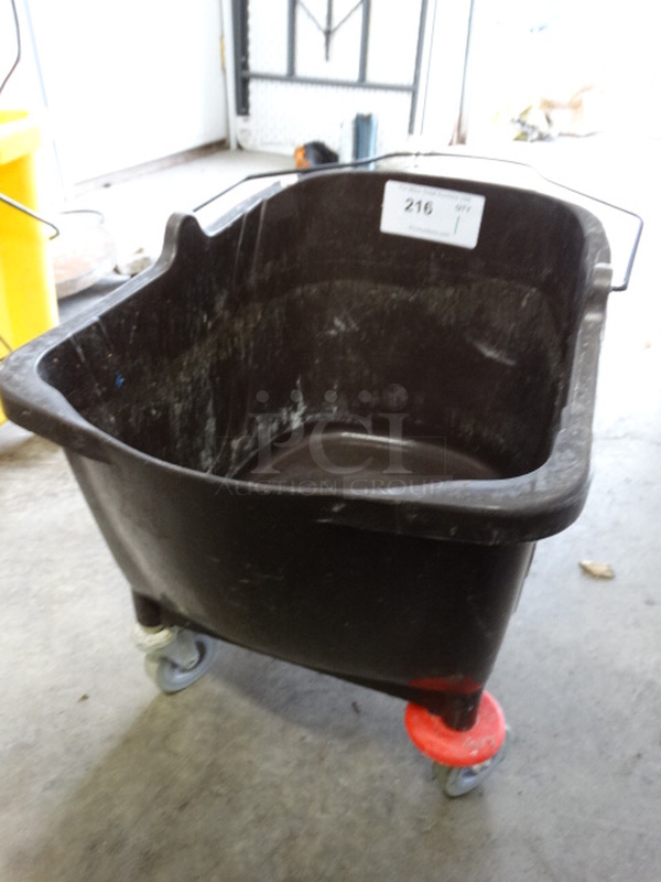 Brown Poly Mop Bucket on Commercial Casters. 14.5x19x16 - Image 3 of 4