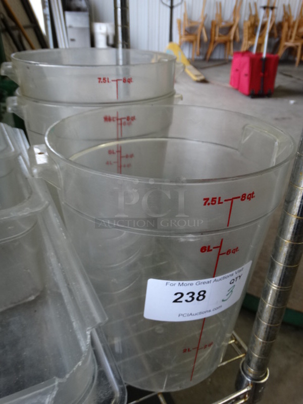 3 Poly Clear 8 Quart Containers. 10x8.5x10.5. 3 Times Your Bid! - Image 2 of 3