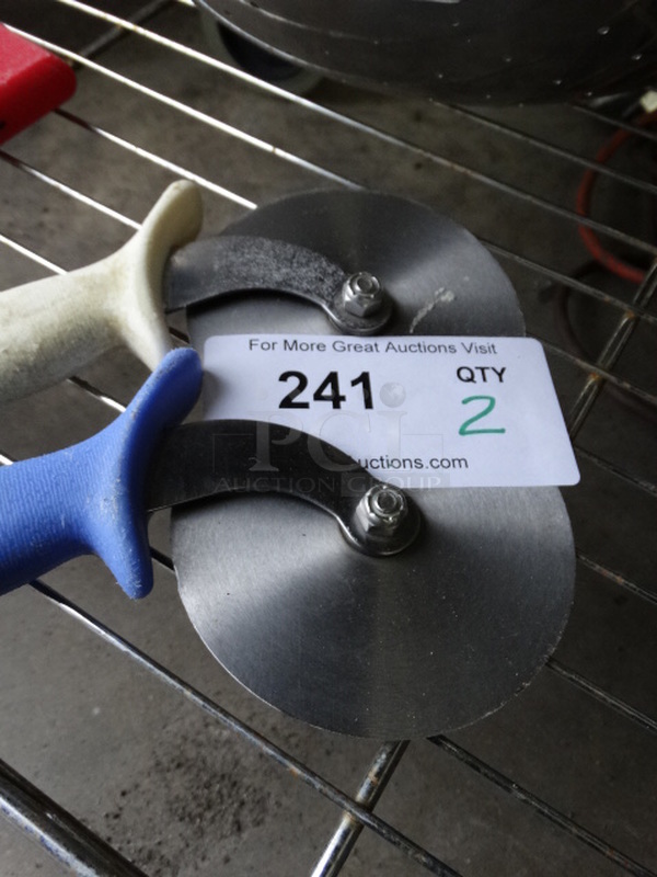 2 Metal Pizza Pie Cutters. 9". 2 Times Your Bid! - Image 2 of 3