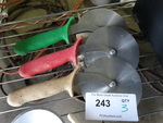 3 Metal Pizza Pie Cutters. 10". 3 Times Your Bid!