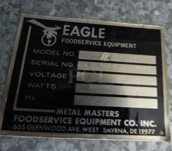 NICE! Eagle Stainless Steel Commercial Electric Powered 3 Well Steam Table w/ Sneeze Guard on Commercial Casters. 120 Volts, 1 Phase. 48x23x53. Tested and Working! - Image 8 of 8