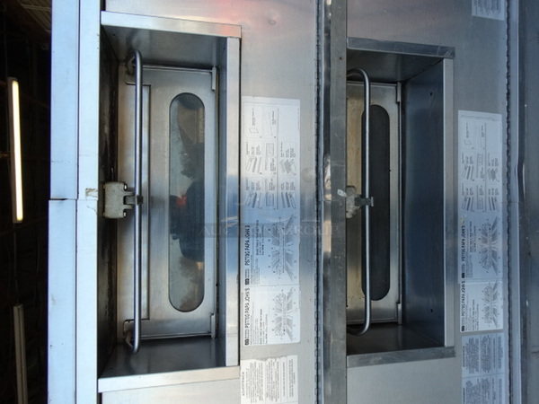 2 STUNNING! Middleby Marshall Model PS770G Stainless Steel Commercial Natural Gas Powered Conveyor Pizza Ovens on Commercial Casters and Metal Legs. 175,000 BTU. 108x63x64. 2 Times Your Bid! - Image 11 of 11