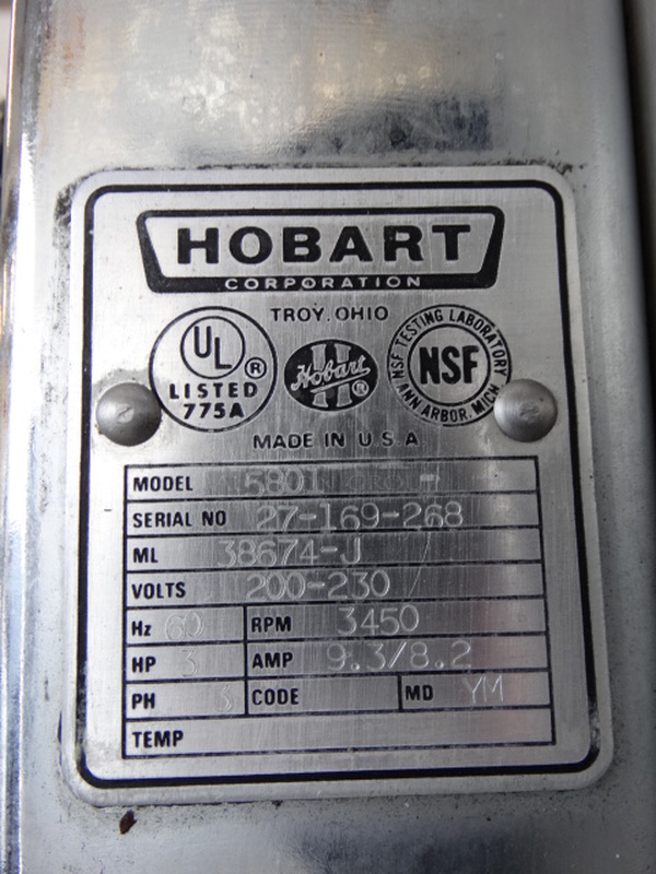 FANTASTIC! Hobart Model 5801 Stainless Steel Commercial Floor Style Meat Saw. Comes w/ 2 Blades! 200-230/460 Volts, 3 Phase. 39x43x74 - Image 10 of 12
