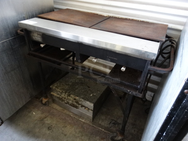 NICE! Big John Metal Commercial Gas Powered Grill on Commercial Casters. 41x23x34 - Image 2 of 11