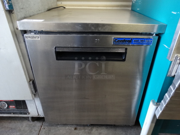 NICE! Central Model 69K-050 Stainless Steel Commercial Single Door Undercounter Cooler. 115 Volts, 1 Phase. 27.5x30x33. Tested and Working!