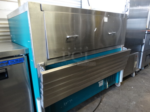 NICE! Servolift Eastern Model PDFRS-1313-12 Stainless Steel Commercial Milk Cooler w/ Tray Slide on Commercial Casters. 50x38x51. Tested and Powers On But Does Not Get Cold - Image 4 of 7