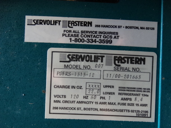 NICE! Servolift Eastern Model PDFRS-1313-12 Stainless Steel Commercial Milk Cooler w/ Tray Slide on Commercial Casters. 50x38x51. Tested and Powers On But Does Not Get Cold - Image 7 of 7