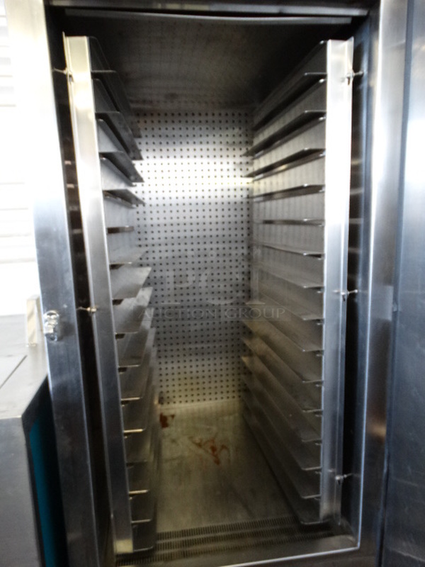 NICE! Servolift Stainless Steel Commercial Single Door Reach In Cooler on Commercial Casters. 208 Volts, 1 Phase. 30x39x78 - Image 4 of 6