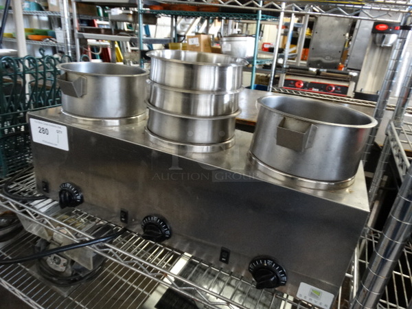 NICE! Server Model TRIPLE FS-4 Stainless Steel Commercial 3 Well Food Warmer. 120 Volts, 1 Phase. 25.5x9.5x12. Tested and Working! - Image 3 of 5