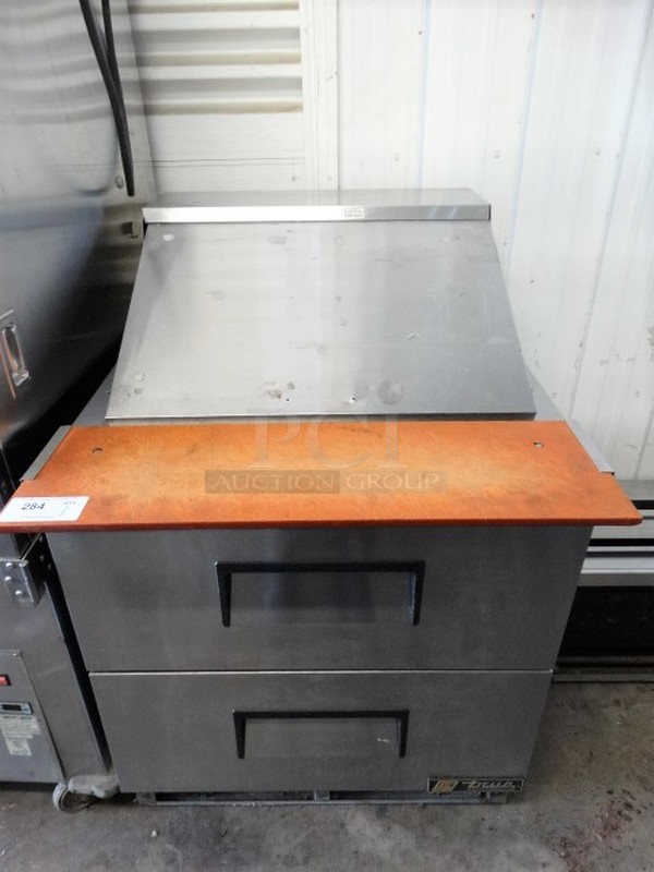 WOW! 2012 True Model TFP-32-12M-D-2 Stainless Steel Commercial Sandwich Salad Prep Table Bain Marie Mega Top w/ 2 Drawers. 115 Volts, 1 Phase. 32.5x36x47. Cannot Test Due To Cut Cord - Image 1 of 9