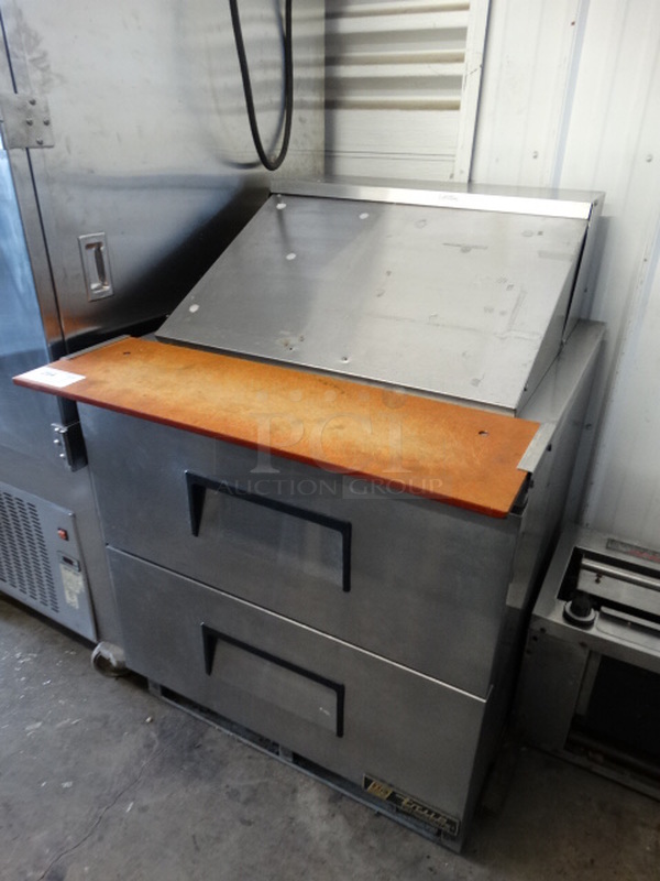 WOW! 2012 True Model TFP-32-12M-D-2 Stainless Steel Commercial Sandwich Salad Prep Table Bain Marie Mega Top w/ 2 Drawers. 115 Volts, 1 Phase. 32.5x36x47. Cannot Test Due To Cut Cord - Image 3 of 9