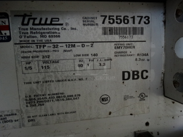 WOW! 2012 True Model TFP-32-12M-D-2 Stainless Steel Commercial Sandwich Salad Prep Table Bain Marie Mega Top w/ 2 Drawers. 115 Volts, 1 Phase. 32.5x36x47. Cannot Test Due To Cut Cord - Image 7 of 9