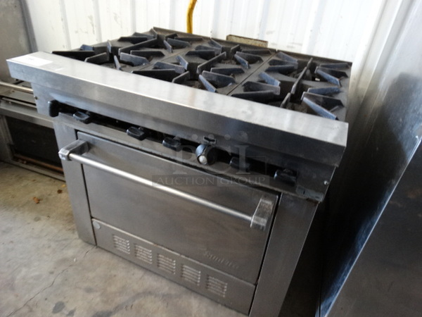 WOW! Garland SunFire Stainless Steel Commercial Gas Powered 6 Burner Range w/ Lower Oven. 36x33x33.5 - Image 2 of 8