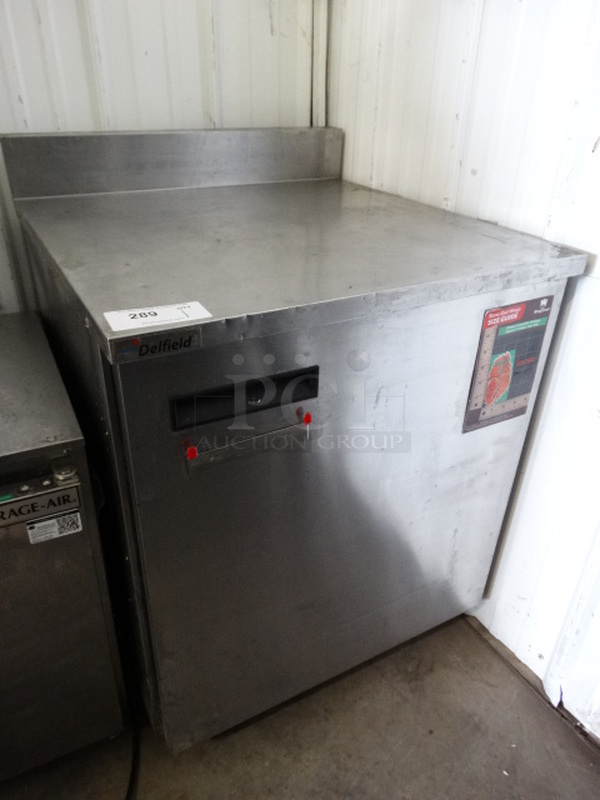NICE! 2016 Delfield Model 4063-WS1 Stainless Steel Commercial Single Door Work Top Cooler on Commercial Casters. 115 Volts, 1 Pahse. 27x28x37.5. Tested and Does Not Power On - Image 2 of 7