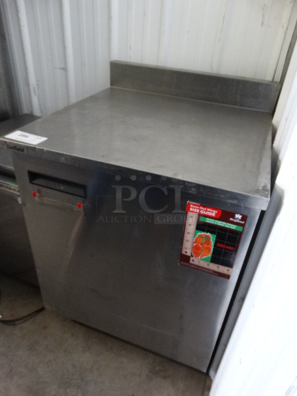 NICE! 2016 Delfield Model 4063-WS1 Stainless Steel Commercial Single Door Work Top Cooler on Commercial Casters. 115 Volts, 1 Pahse. 27x28x37.5. Tested and Does Not Power On - Image 4 of 7
