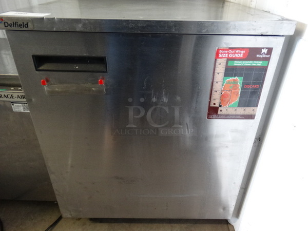 NICE! 2016 Delfield Model 4063-WS1 Stainless Steel Commercial Single Door Work Top Cooler on Commercial Casters. 115 Volts, 1 Pahse. 27x28x37.5. Tested and Does Not Power On - Image 5 of 7