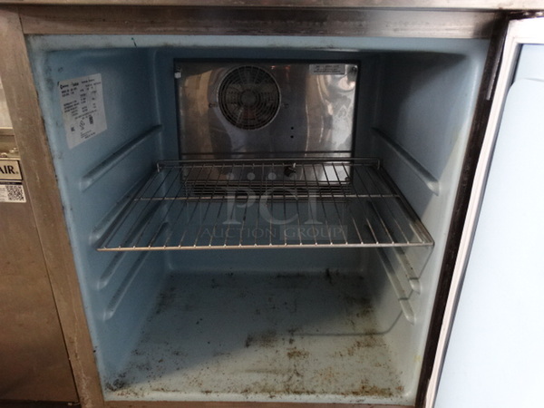 NICE! 2016 Delfield Model 4063-WS1 Stainless Steel Commercial Single Door Work Top Cooler on Commercial Casters. 115 Volts, 1 Pahse. 27x28x37.5. Tested and Does Not Power On - Image 6 of 7