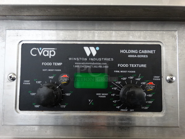 GREAT! 2016 Winston Model HA4522ZE Stainless Steel Commercial 2 Half Size Door Reach In Warming Holding Cabinet on Commercial Casters. 120 Volts, 1 Phase. 27.5x34x73. Tested and Working! - Image 4 of 7