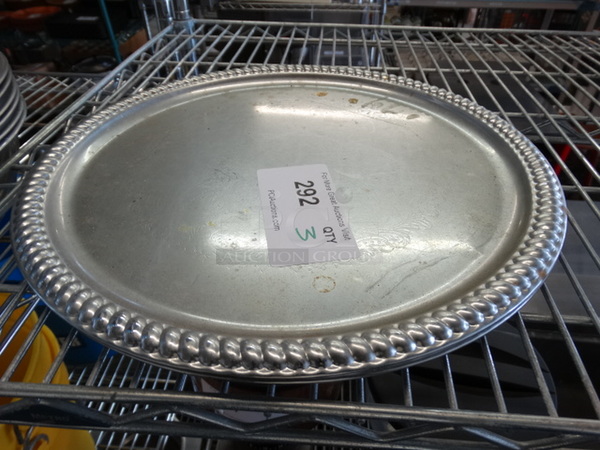 3 Metal Round Trays. 14x14x1. 3 Times Your Bid!