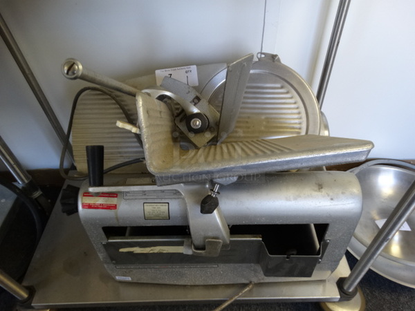 NICE! Hobart Stainless Steel Commercial Countertop Automatic Meat Slicer. 26x20x27. (Hallway)