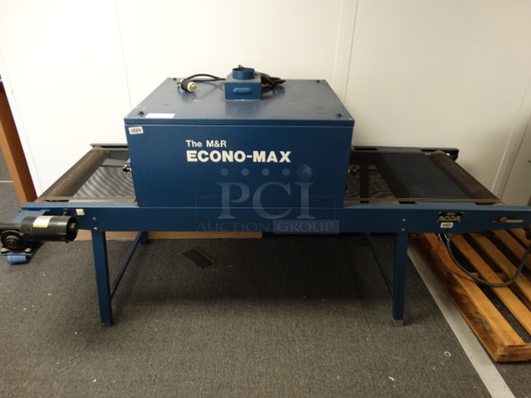 NICE! M&R Print Model ECMX24 Econo Max Metal Commercial Floor Style Electric Screen Printing Conveyor Dryer. 208/240 Volts, 1 Phase. 87x38x48. (Hallway)
