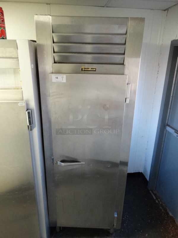 GREAT! Traulsen Stainless Steel Commercial Single Door Reach In Cooler or Freezer. Door Is Locked. 30x36x84. (Hallway)