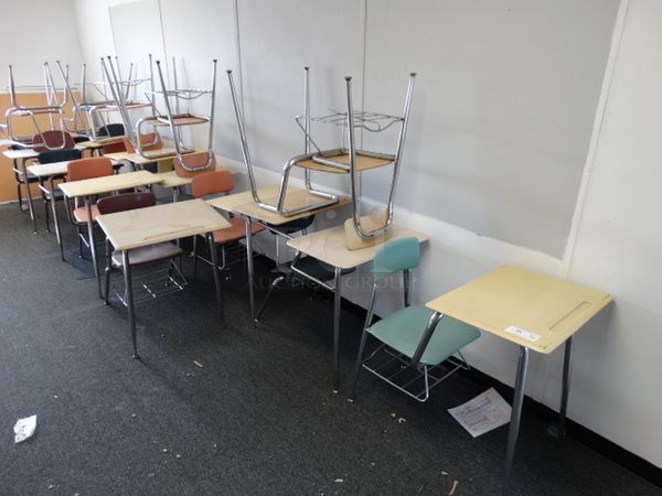 15 Various Metal Chairs Attached to Desktop. Includes 24x34x32. 15 Times Your Bid! (Room 15)