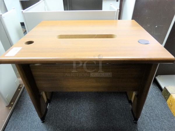 Wood Pattern Desk. 36x30x28. (Room 13)