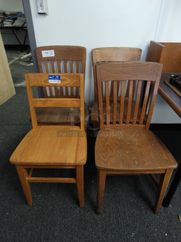 4 Wood Pattern Chairs. Includes 18x17x36. 4 Times Your Bid! (Room 12A/12B)