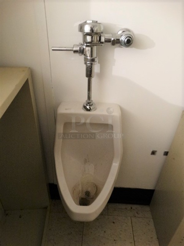 2 White Wall Mount Urinals. BUYER MUST REMOVE. 12x15x30. 2 Times Your Bid! (Men's Bathroom)