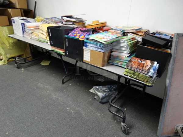 ALL ONE MONEY! Lot of Various Books on Fold Up Table! Table 122x30x29. (Hallway)
