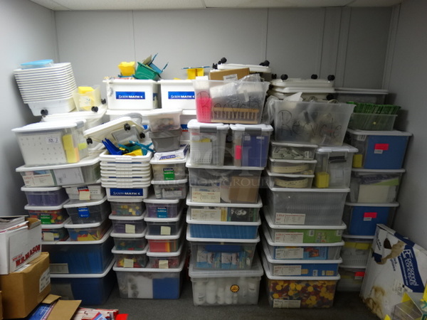 ALL ONE MONEY! Lot of Various Containers of School Supplies! (Office/Room 10 Back Room)