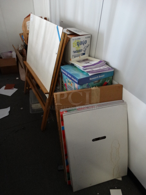ALL ONE MONEY! Lot of Various Items Including White Board and Scissors! Whiteboard 36x5x47. (Room 16)