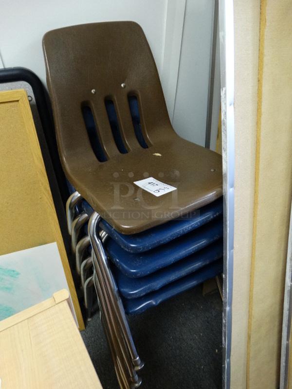 5 Poly Chairs on Metal Legs. 15x17x29. 5 Times Your Bid! (Room 3)