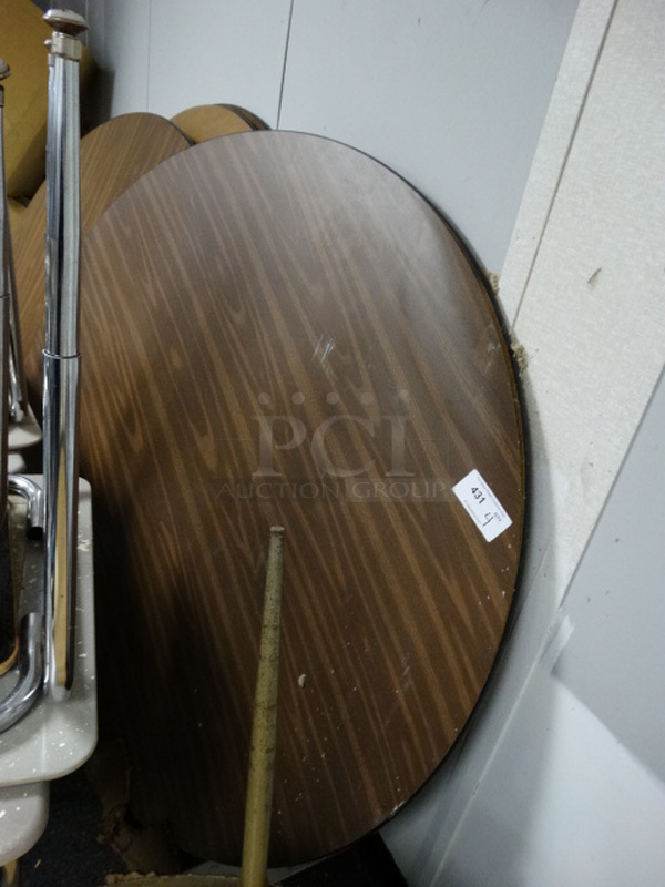 4 Wood Pattern Round Tabletops. 60x60x1. 4 Times Your Bid! (Room 9)