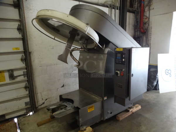 BEAUTIFUL! 2006 Topos Mondial Corp Model T-240 Metal Commercial Floor Style 240 kg Capacity Spiral Mixer. (Capacity: 240 kilograms, 529 pounds, 217 quarts or 281 liters). 480 Volts, 3 Phase. 52x84x80. Goes GREAT w/ Item 3! Item Was In Working Condition On Last Day of Business! BUYER MUST REMOVE. Item Is Located In Lancaster, PA - Address Will Be Given To Winning Bidder on Pick Up Day. Winner Will Have One Week After Pick Up Day To Remove The Item, By Appointment. (Transport fee of $500.00 will be charged if we have to transport this item back to our warehouse for shipping or pick up.)